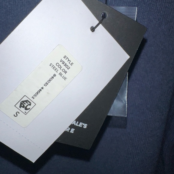 NWT BLOOMINGDALES 100% cashmere turtleneck sweater steel blue size S NEW - Picture 4 of 7